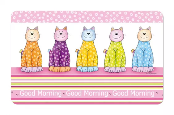 Frühstücksbrettchen Smilng Cats pink